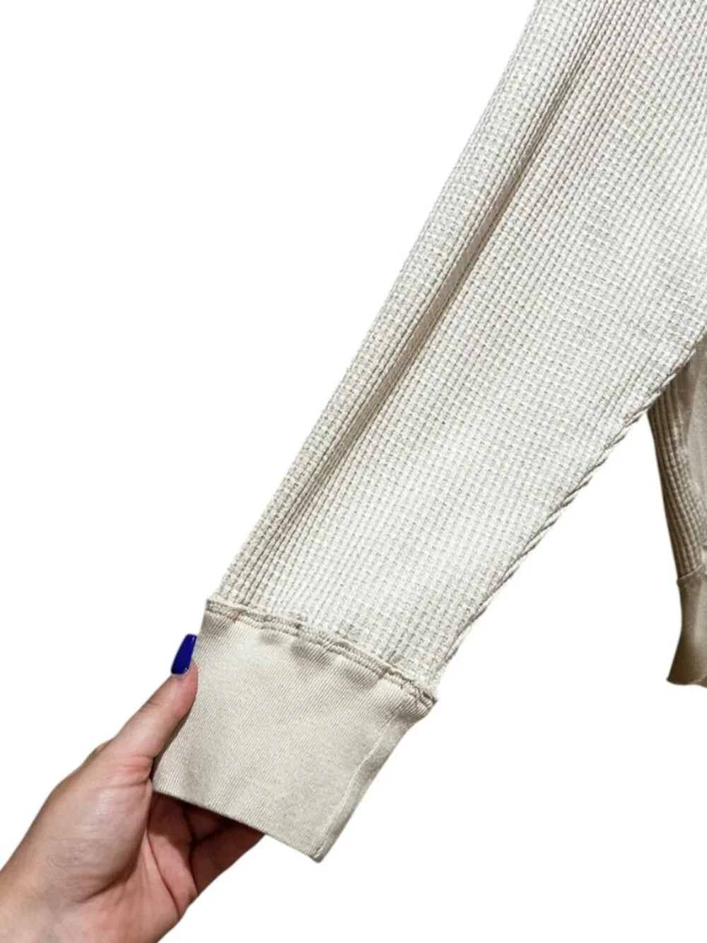 Free People We The People Owen Thermal Top in Cream Beige